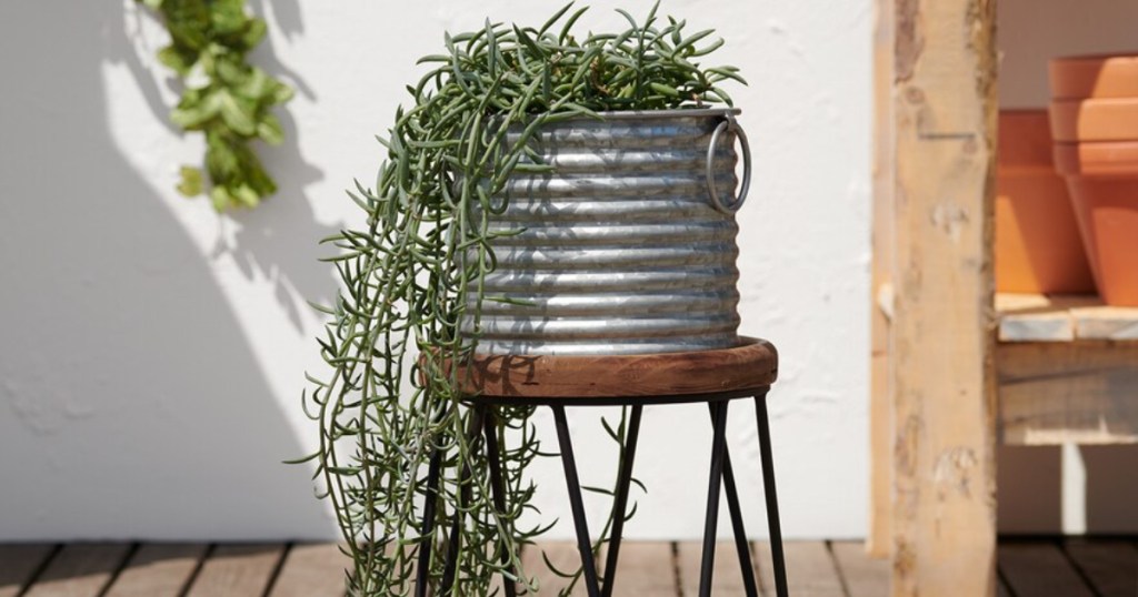 sonoma galvanized planter with stand