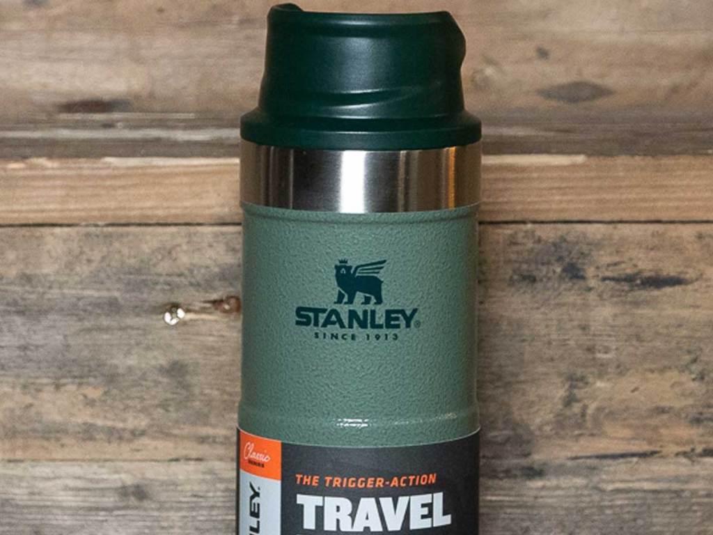 stanley travel water bottle in green