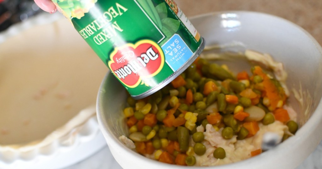 using canned veggies in chicken pot pie recipe