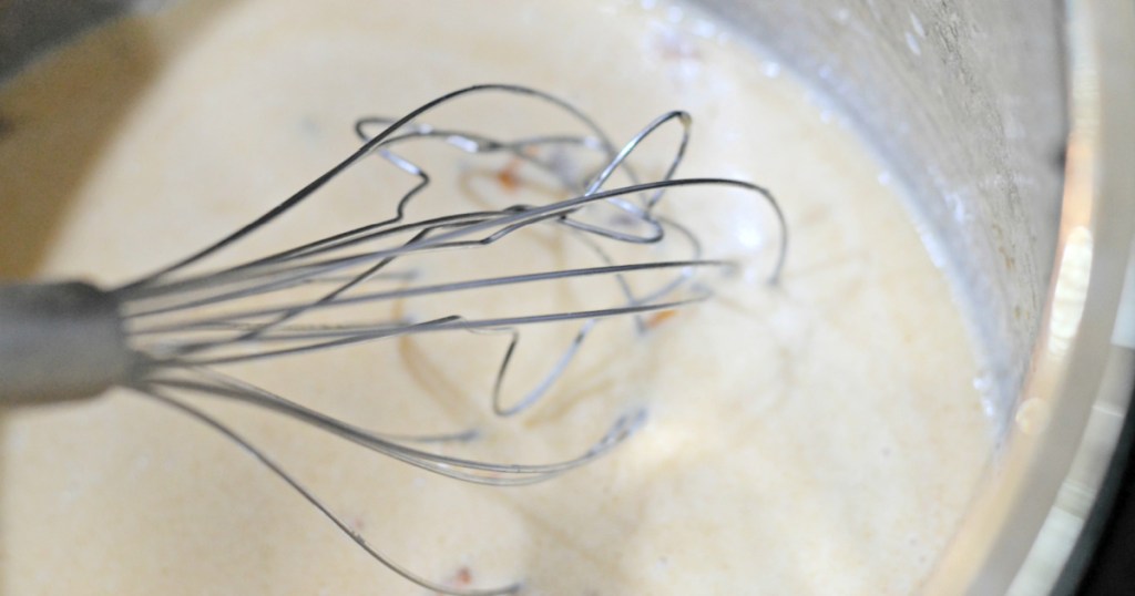whisking cream into instant pot for fettuccine alfredo