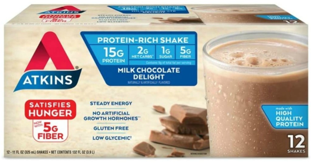 stock image of protein shakes in a box