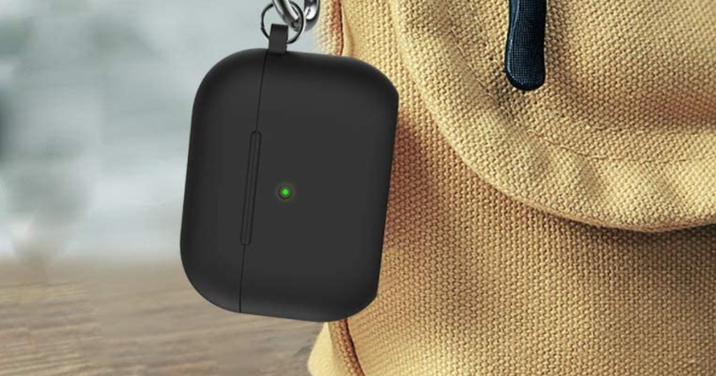 black air pods case on key chain