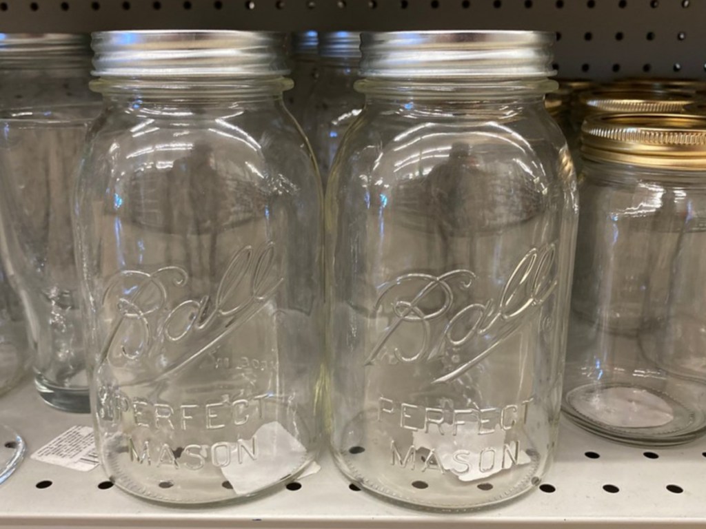 mason jars on store shelf