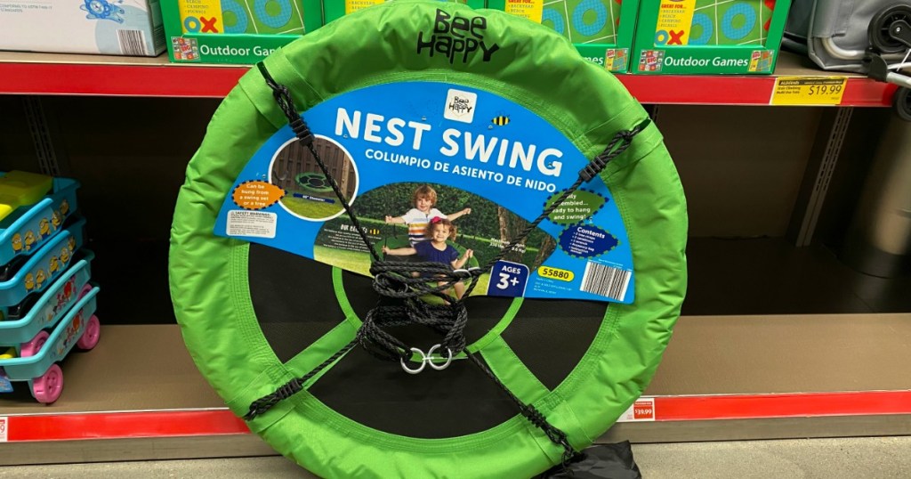 green circle swing in packaging on display in-store