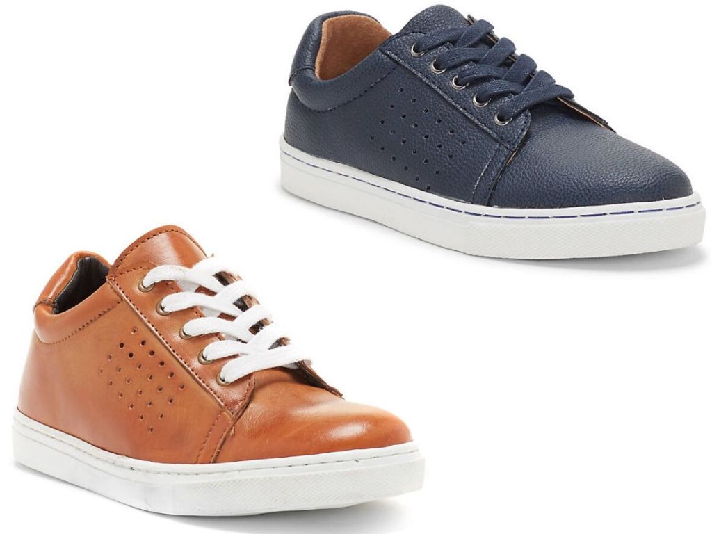 two boys leather sneakers