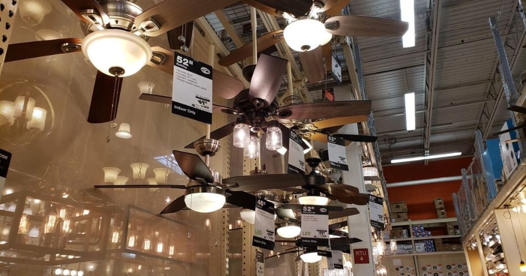 display at store of ceiling fans
