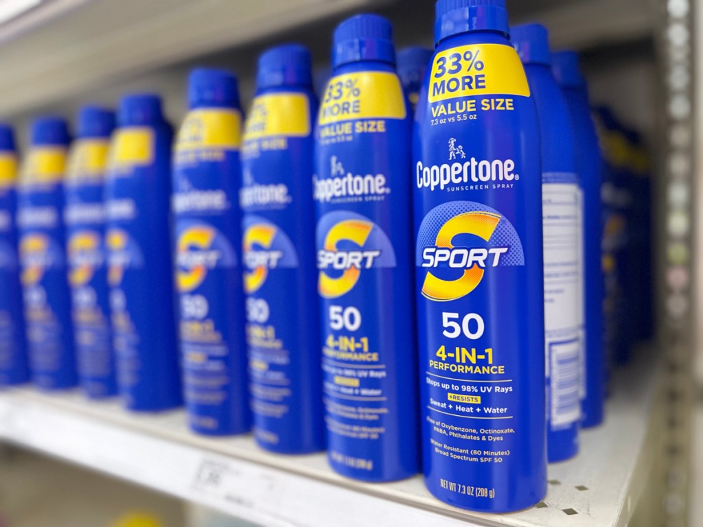 best sunscreens - coppertone sport sunscreen spray 50spf 4 in 1