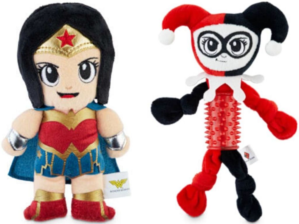 two DC comics pet toys