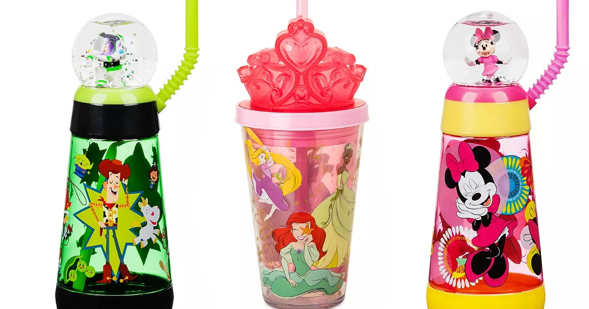 Disney Snowglobe & Lightup Tumblers w/ Straws Only $7 Shipped (Regularly  $13)