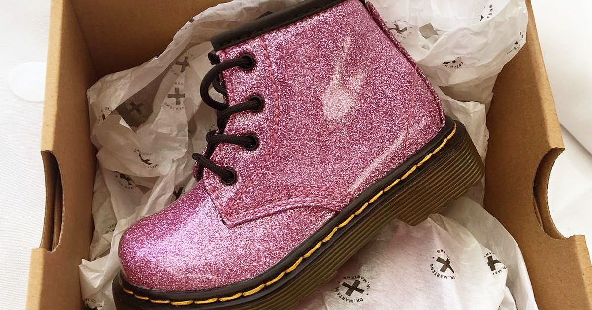 RARE 30% Off Select Doc Martens | Junior Glitter Lace Up Boots Only $36- LOWEST PRICE!