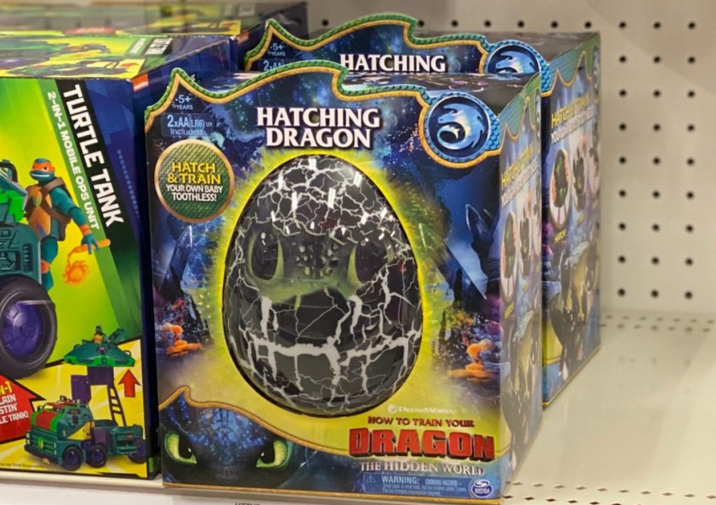 hatching dragon egg toy on store shelf