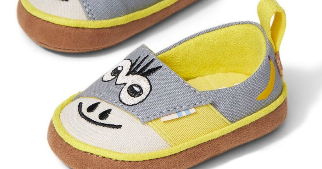 baby shoes with a monkey print