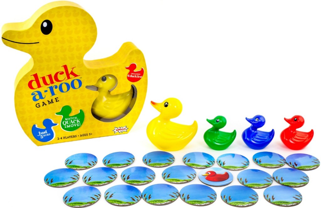 Duck themed game with all cards and pieces lined up