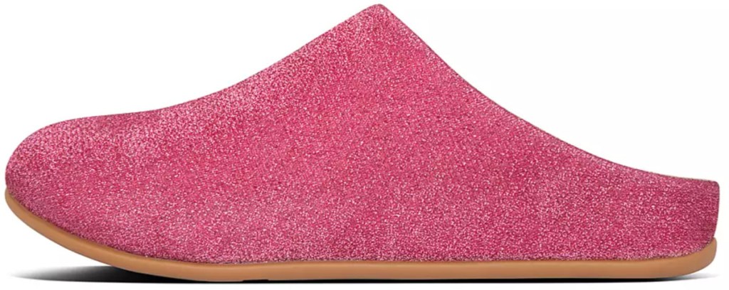 fuzzy pink fitflop slipper