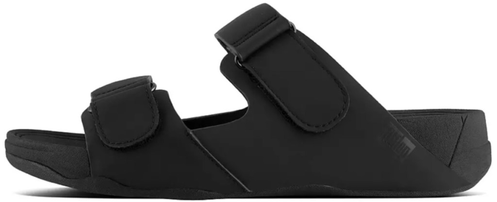 black two strap men's fitflop slide sandals