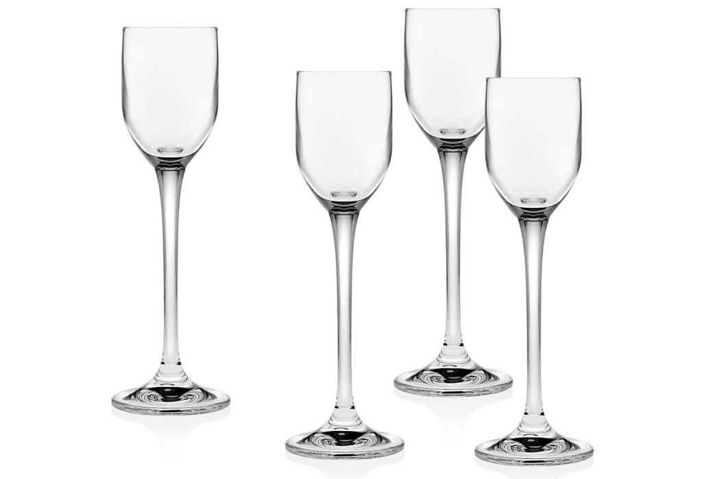 set of four glass liquor glasses
