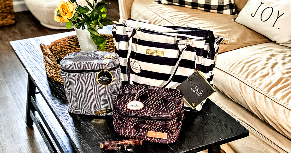 jujube striped diaper bag