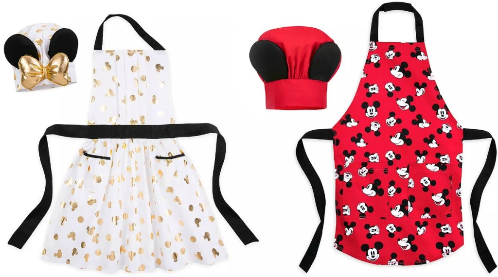 Two sets of kids apron and hats