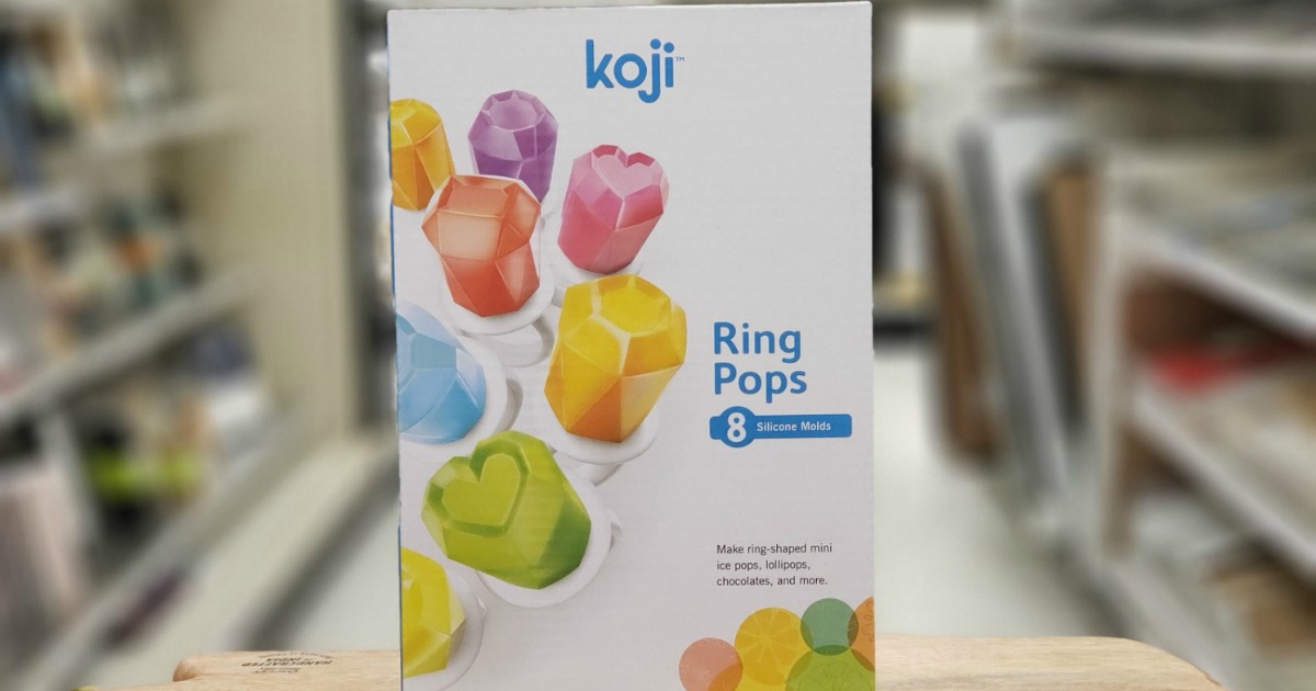 Package of ring pops popsicle mold on display in-store