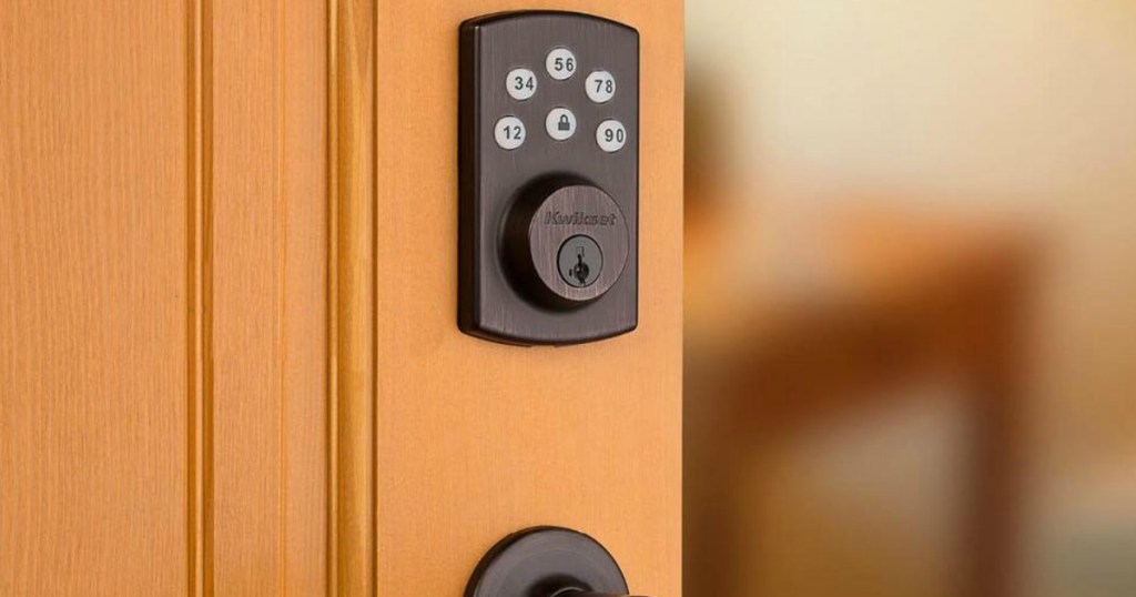 electronic lock on a door