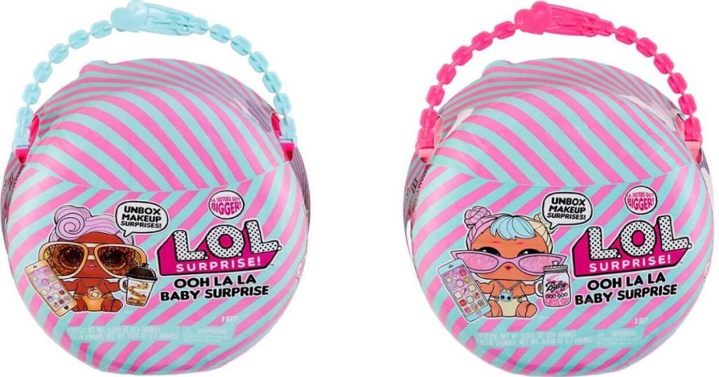 two LOL surprise doll sets in cases with handles