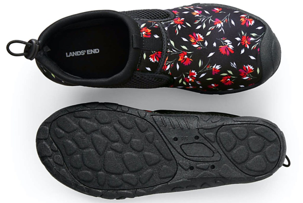 women's black floral water shoes