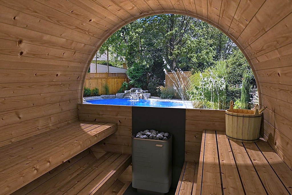 large backyard sauna