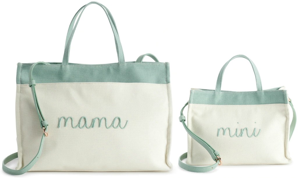 Two matching mommy & me handbags