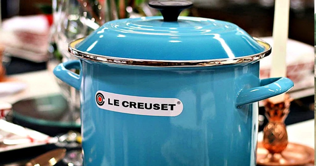 blue Le Creuset Stock Pot