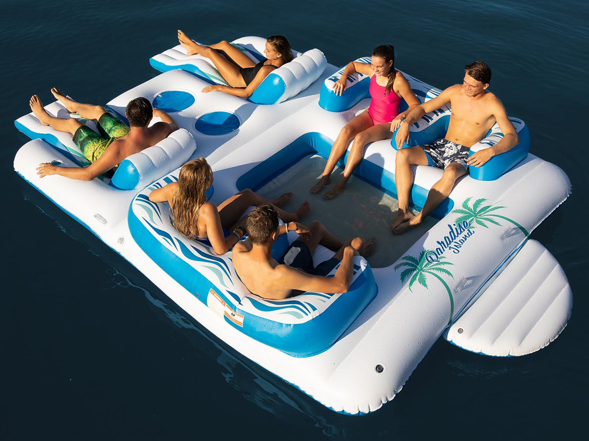 Надувной матрас Tropical Tahiti giant 6 person Inflatable Raft Pool Lake Ocean Floating Island