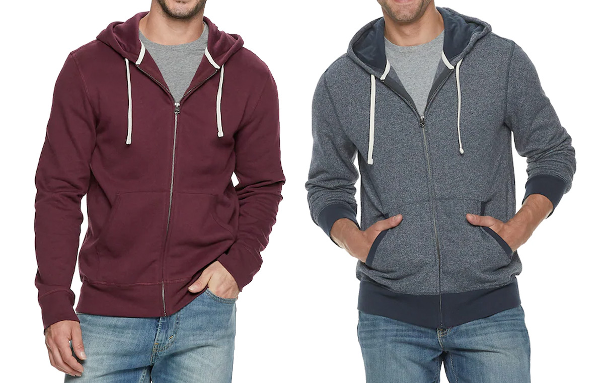 maroon zip up hoodie mens