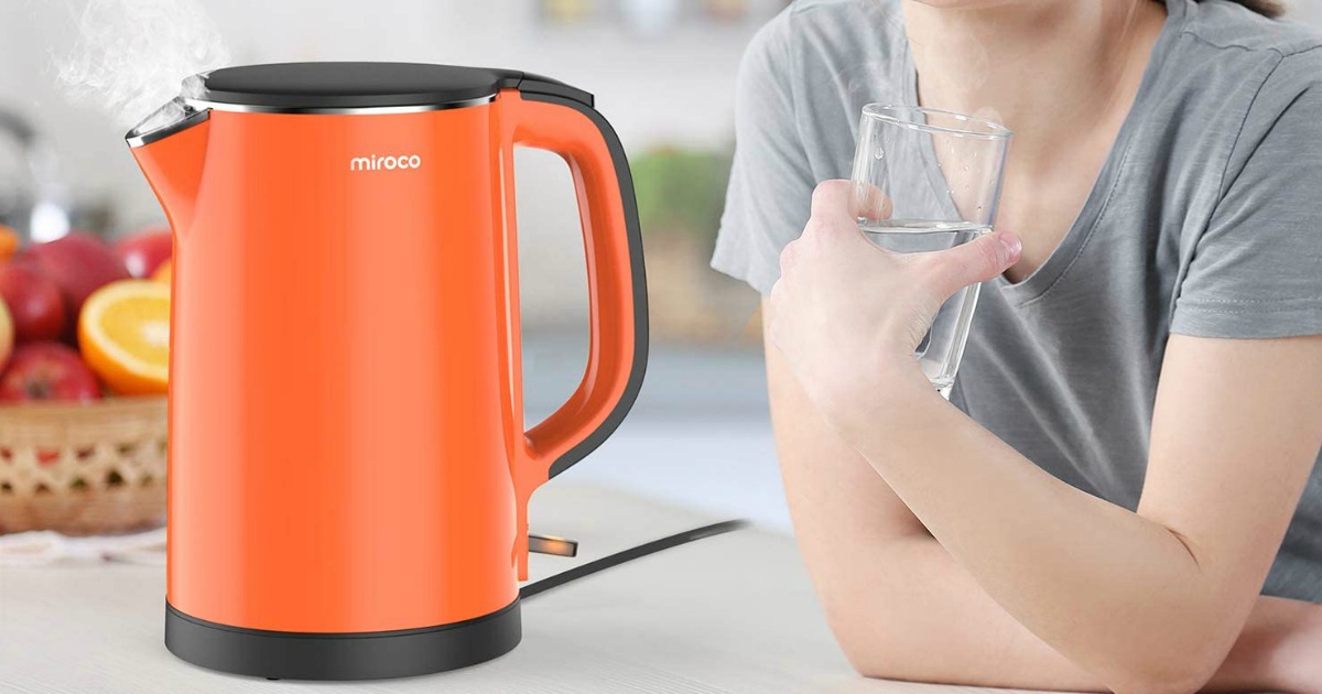 miroco electric kettle orange