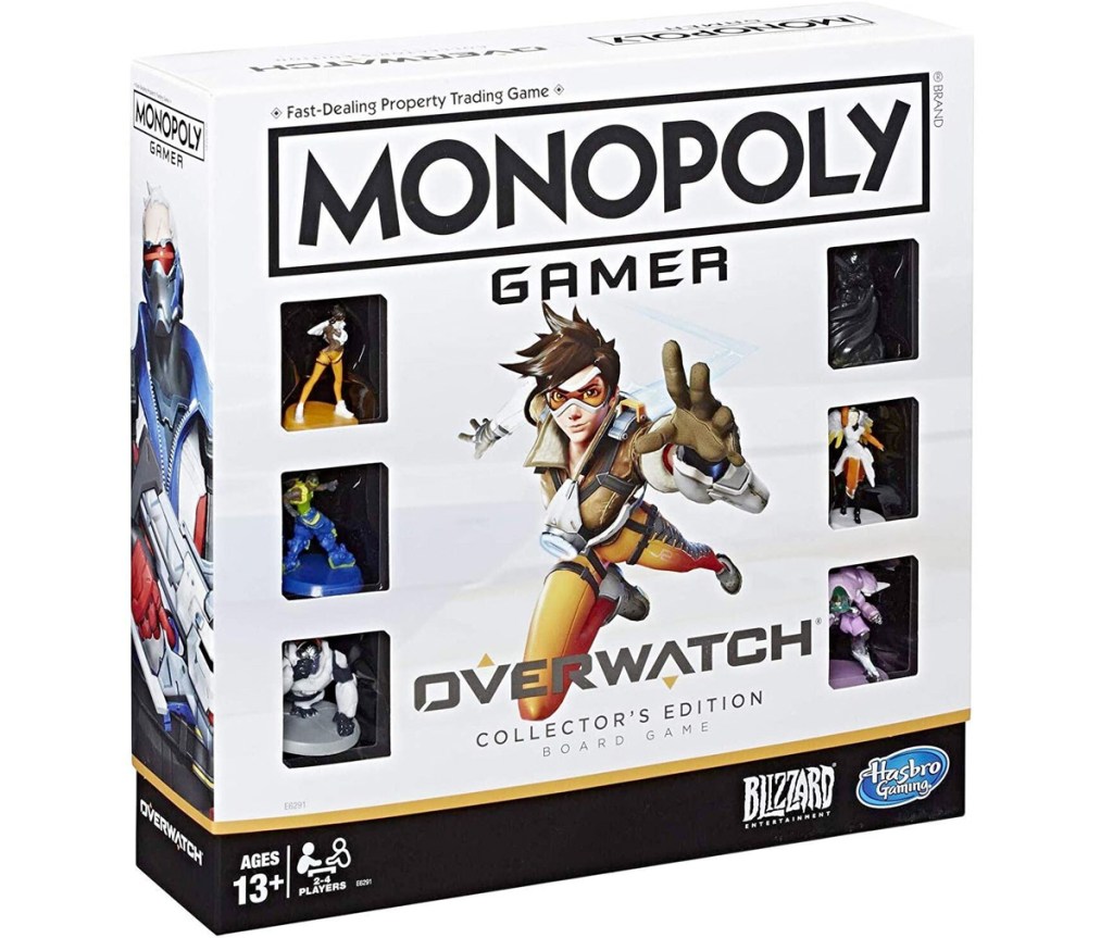 white and black box for the monopoly gamer overwatch edition