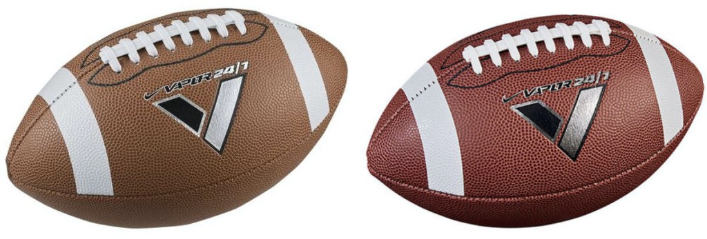 two footballs with Nike logo