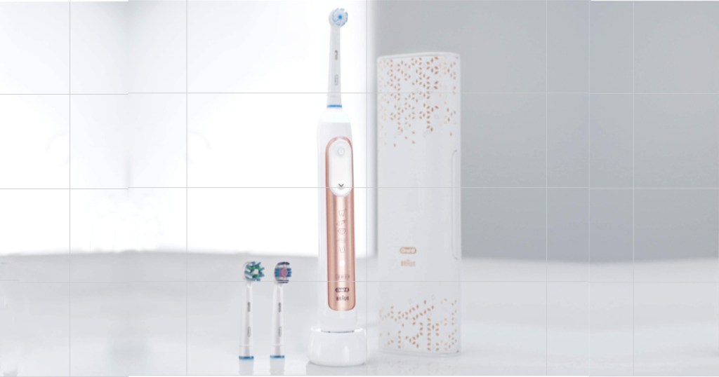 Oral-B 9600 Electric Toothbrush sitting on a counter 