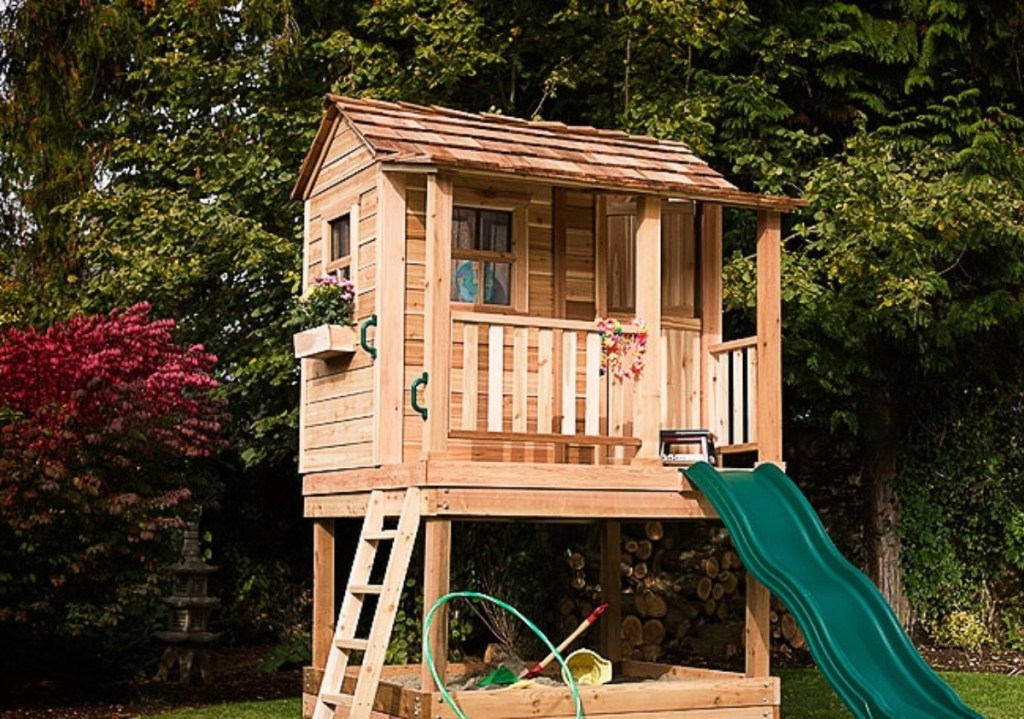 elevated cedar playhouse