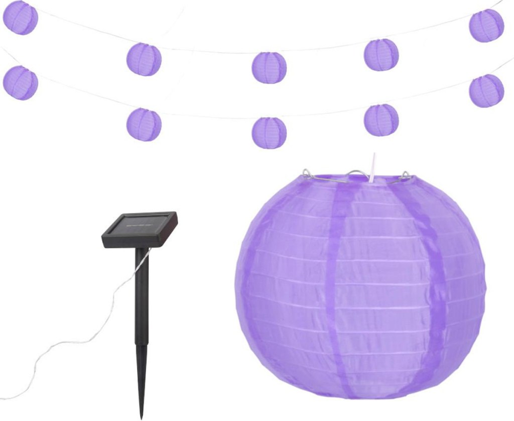 purple chinese lantern style solar lights