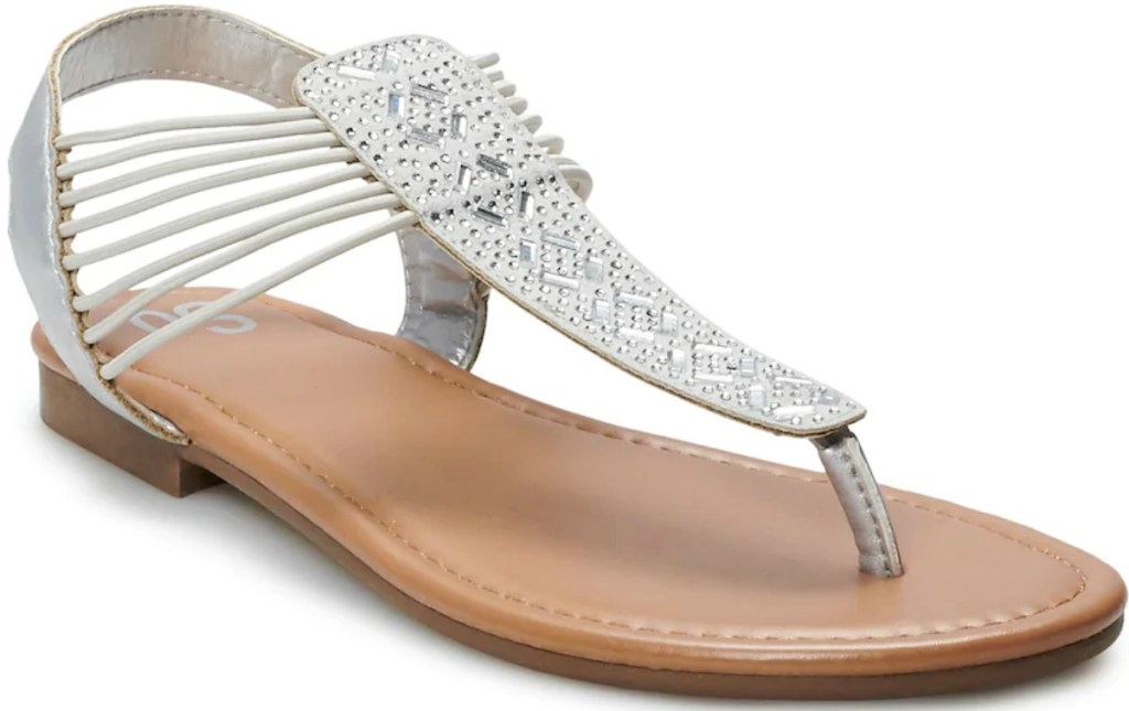 Women's white beaded sandal