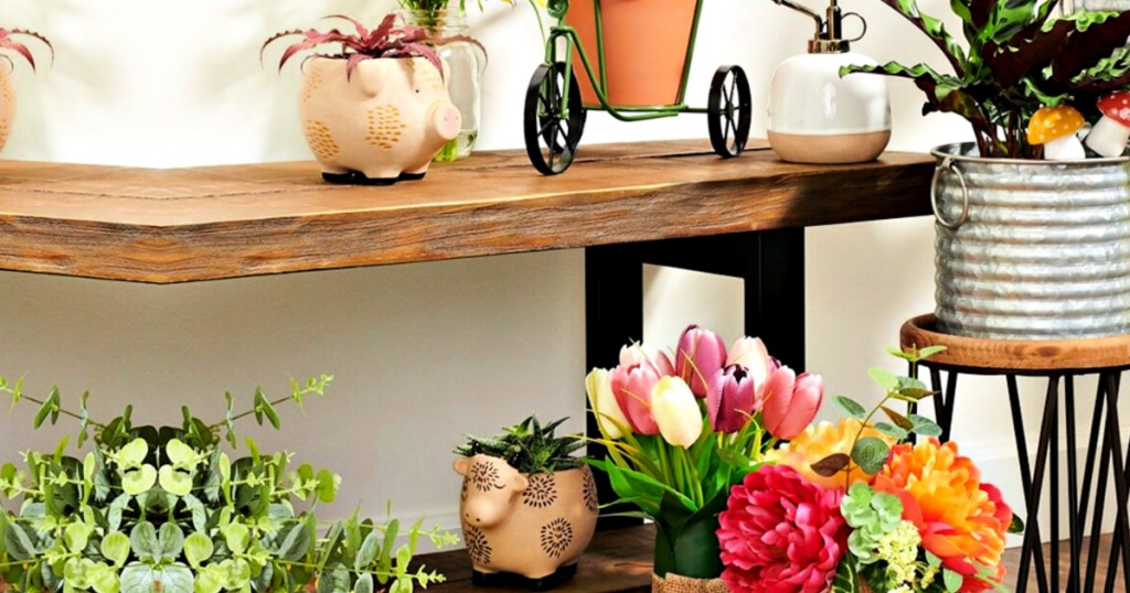 SONOMA Goods for Life Cow and Pig Planters on shelf