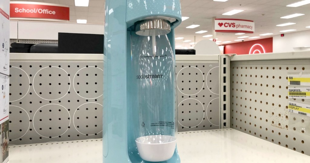 Large SodaStream appliance in blue on display in Target