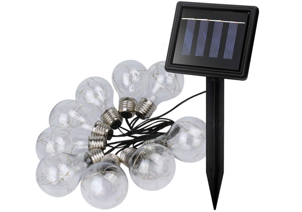 edison bulb style solar lights with solar stake