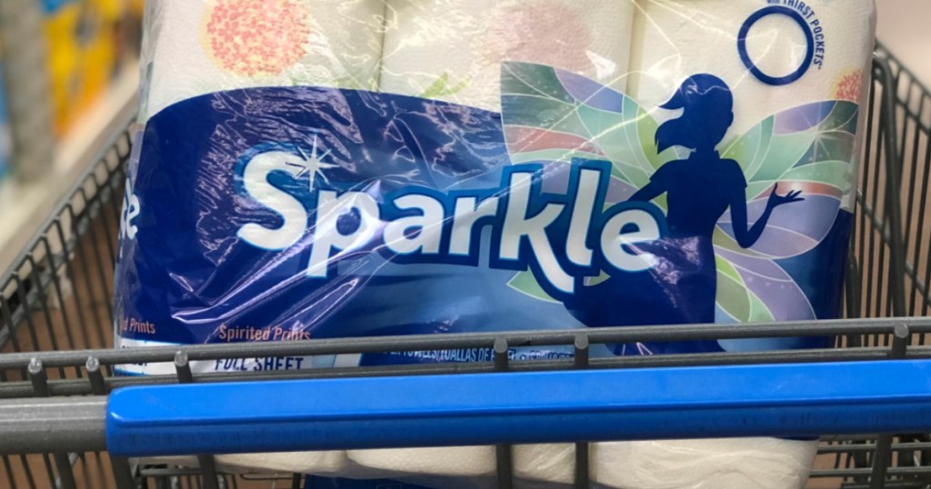 Sparkle Paper Towels in a cart