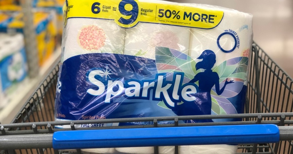 Sparkle Paper Towels in cart