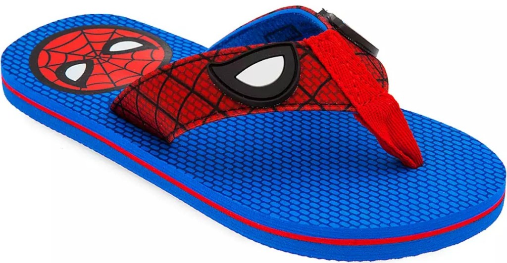 Spider-man themed flip flop