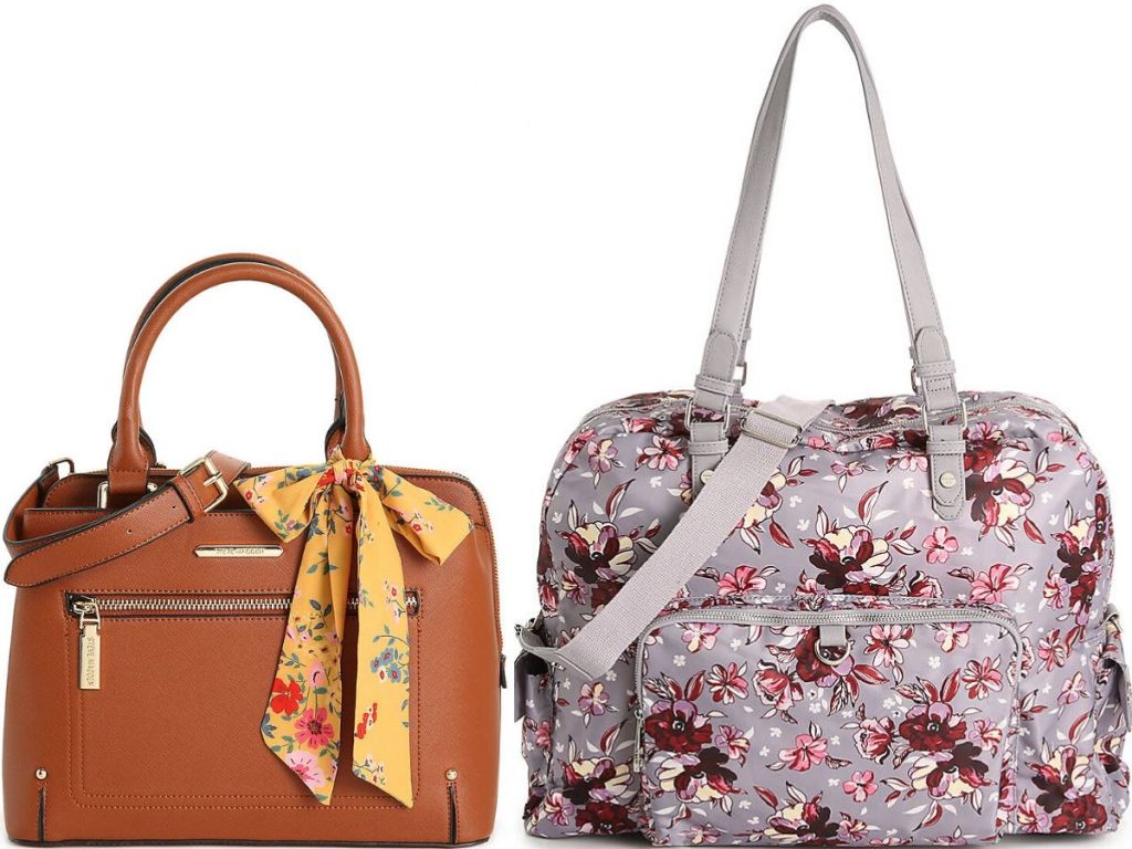 a handbag and large weekender bag