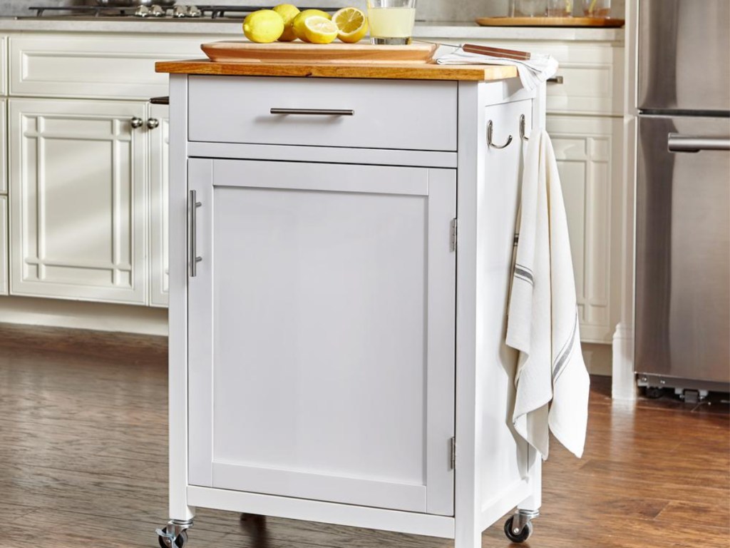 1-drawer rolling cart in kitchen