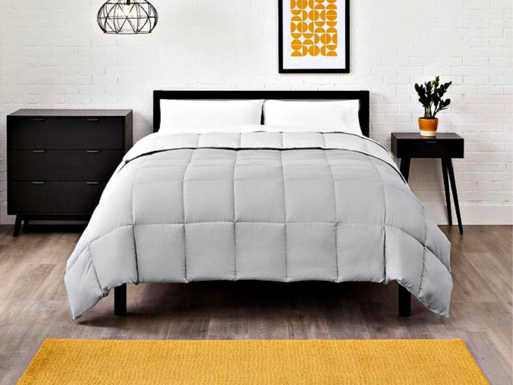 StyleWell Reversible Microfiber Comforter on bed in bedroom