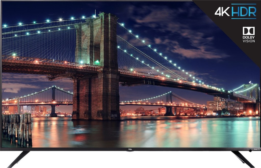 TV with a bridge displayed