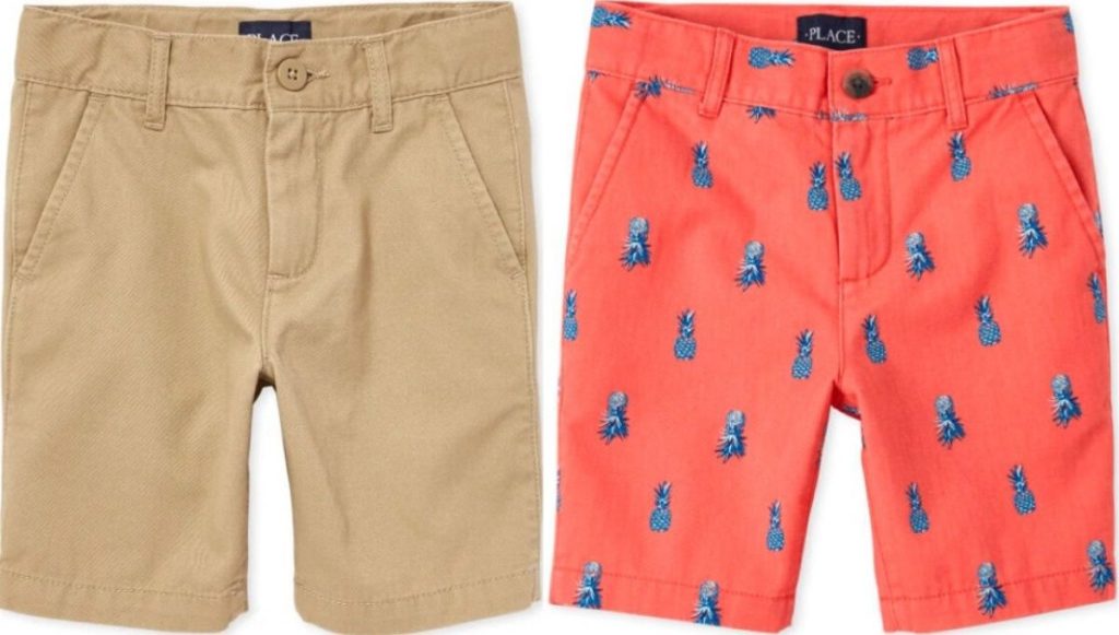 two pairs of boys chino shorts