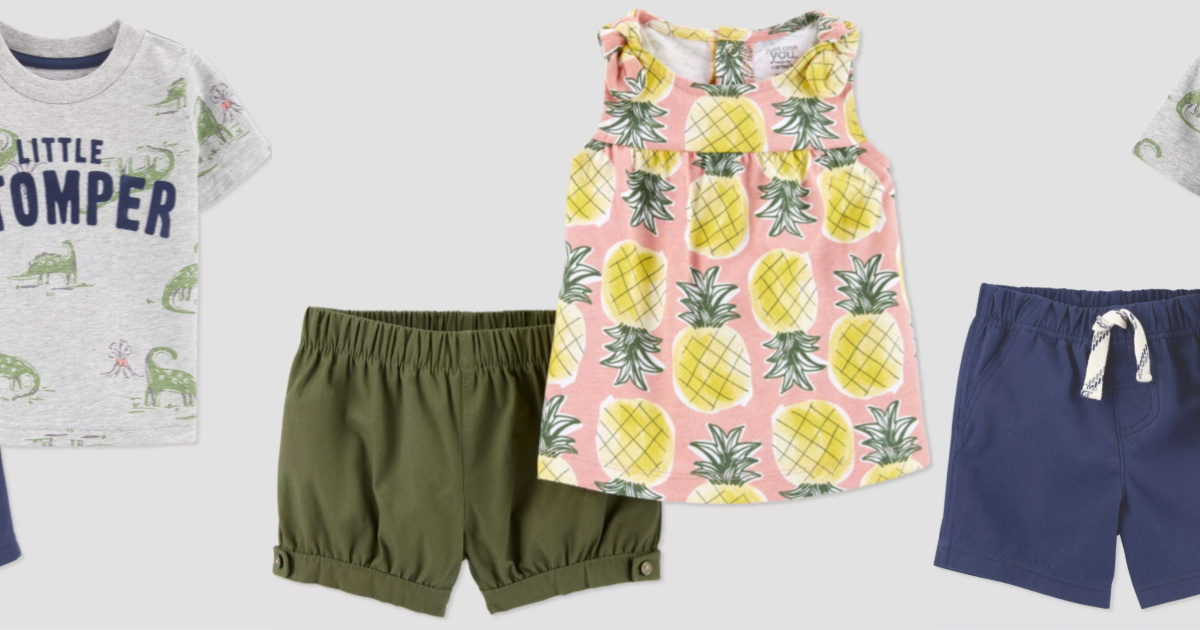 Target Just One You outfits with pineapples and dinosaur